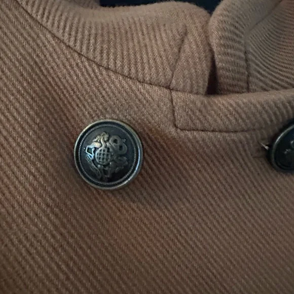 Talbots Double-Breasted Camel Pea Coat - Picture 5 of 8